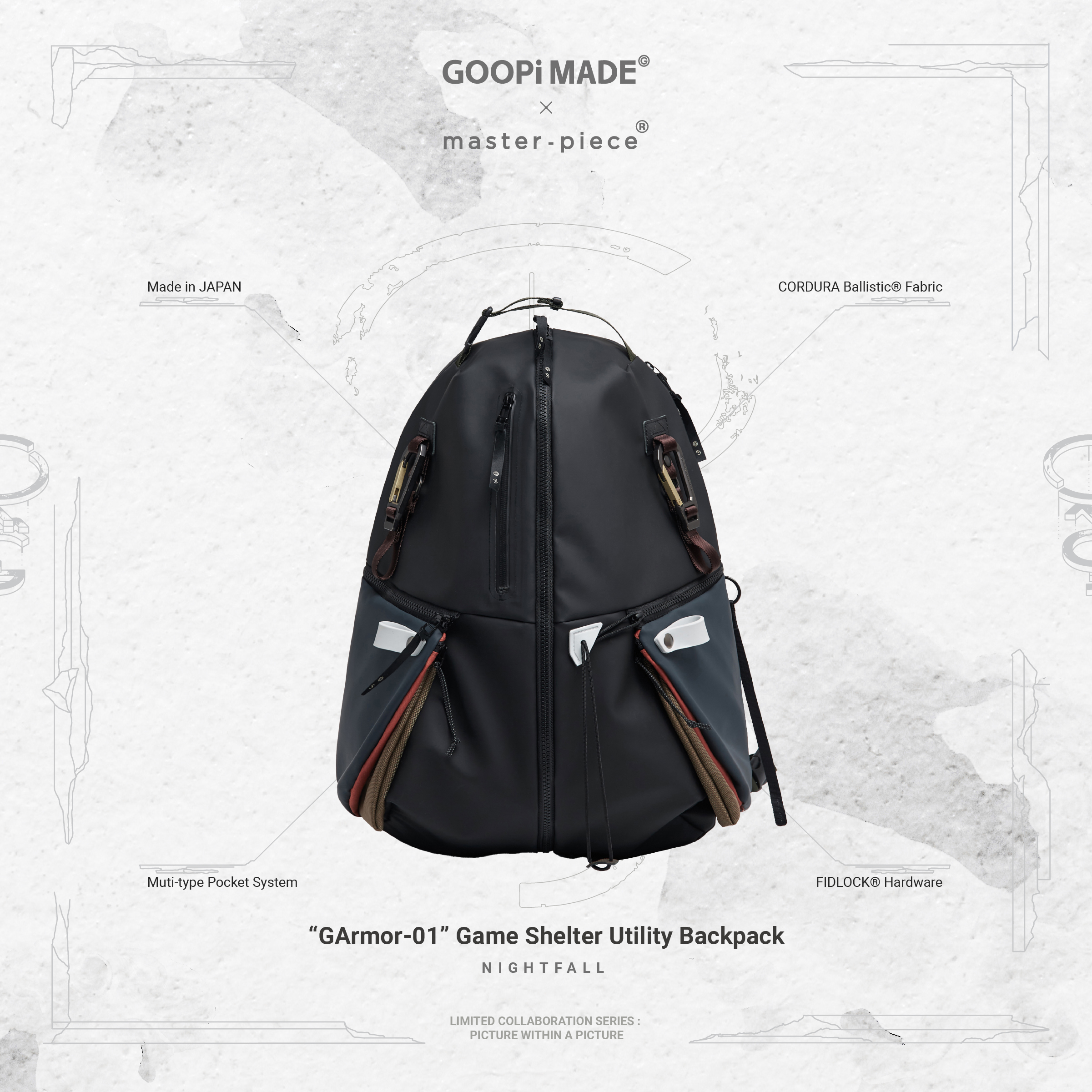 GArmor-01” Game Shelter Utility Backpack - Nightfall