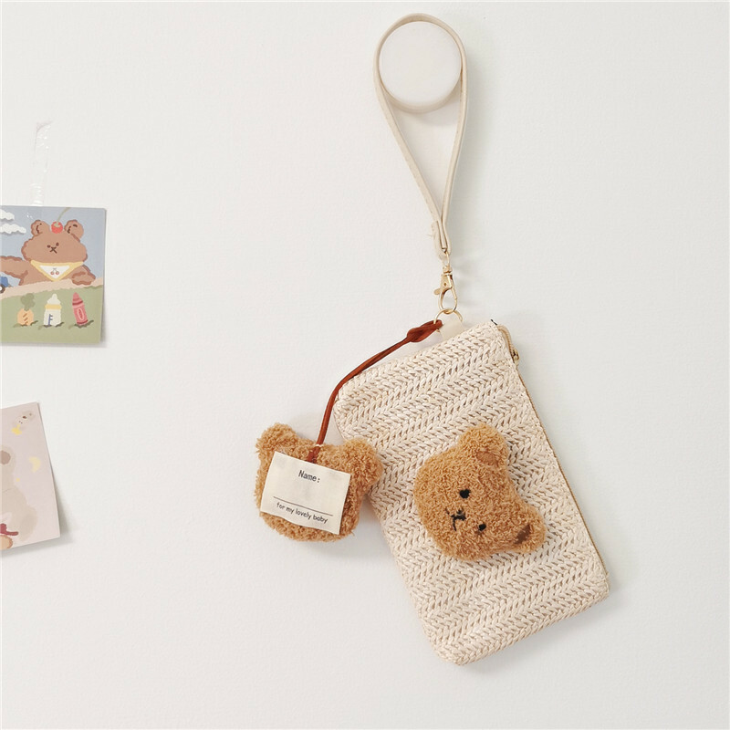 《2424》韓國小熊手腕零錢鑰匙包