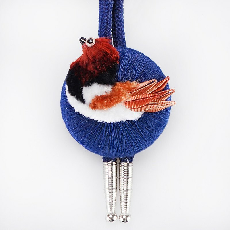 春仔花山麻雀波洛領帶｜創新設計展現個性品味 手工纏花時尚配件