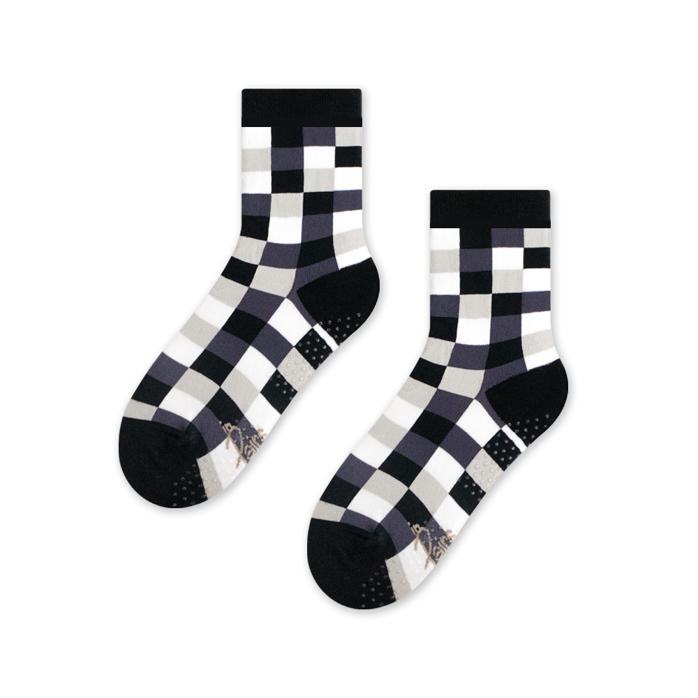 馬賽克磚・黑｜童襪
