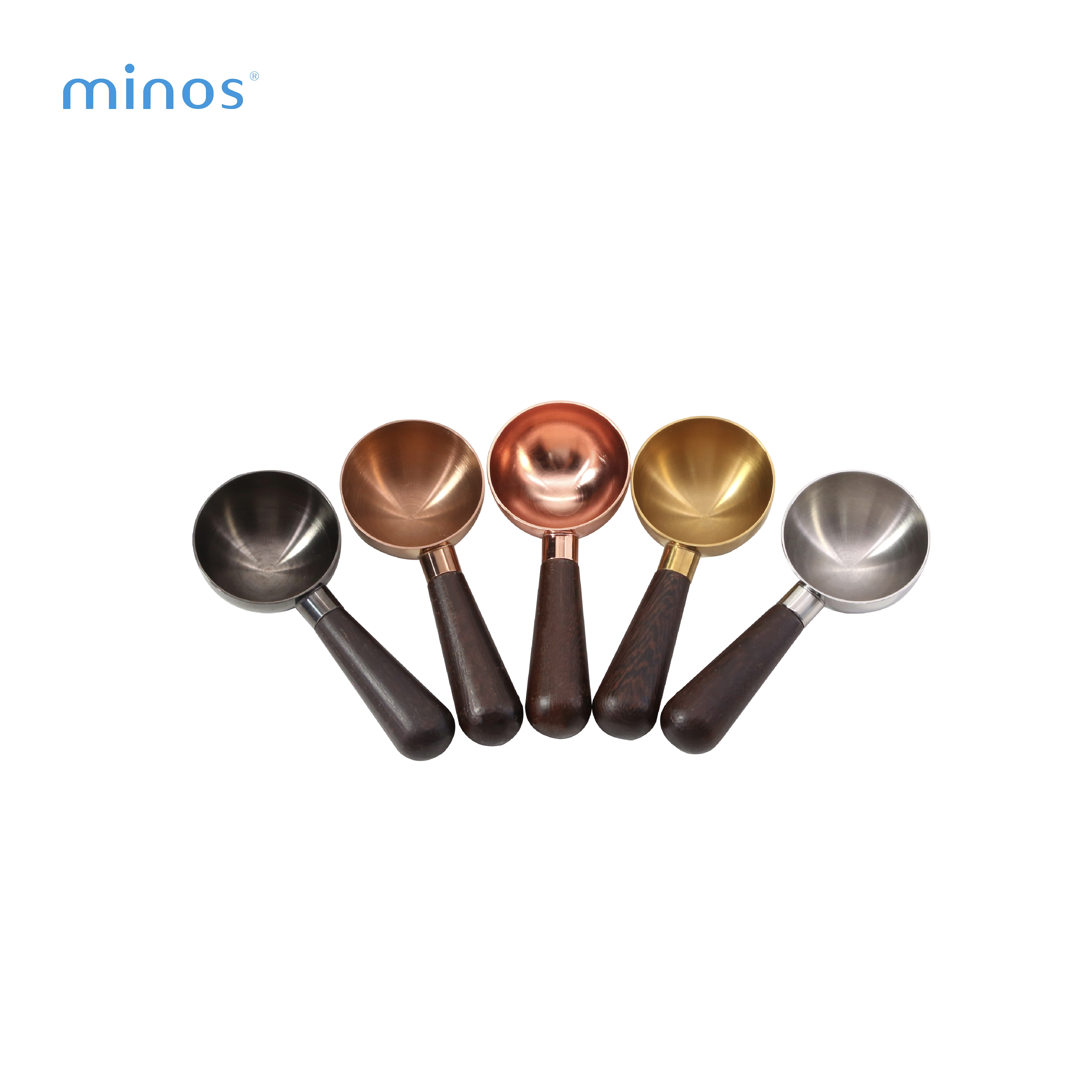 minos 雞翅木半圓豆匙 15g（金屬色系／複合材質／304不銹鋼）