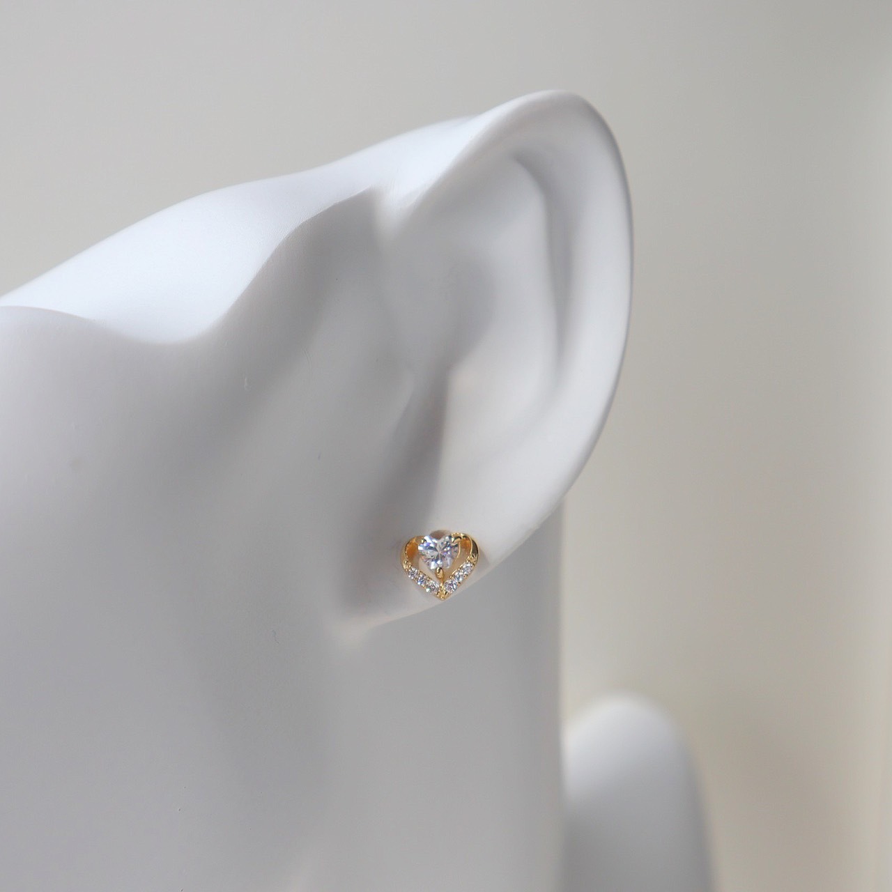 10K/心型耳環