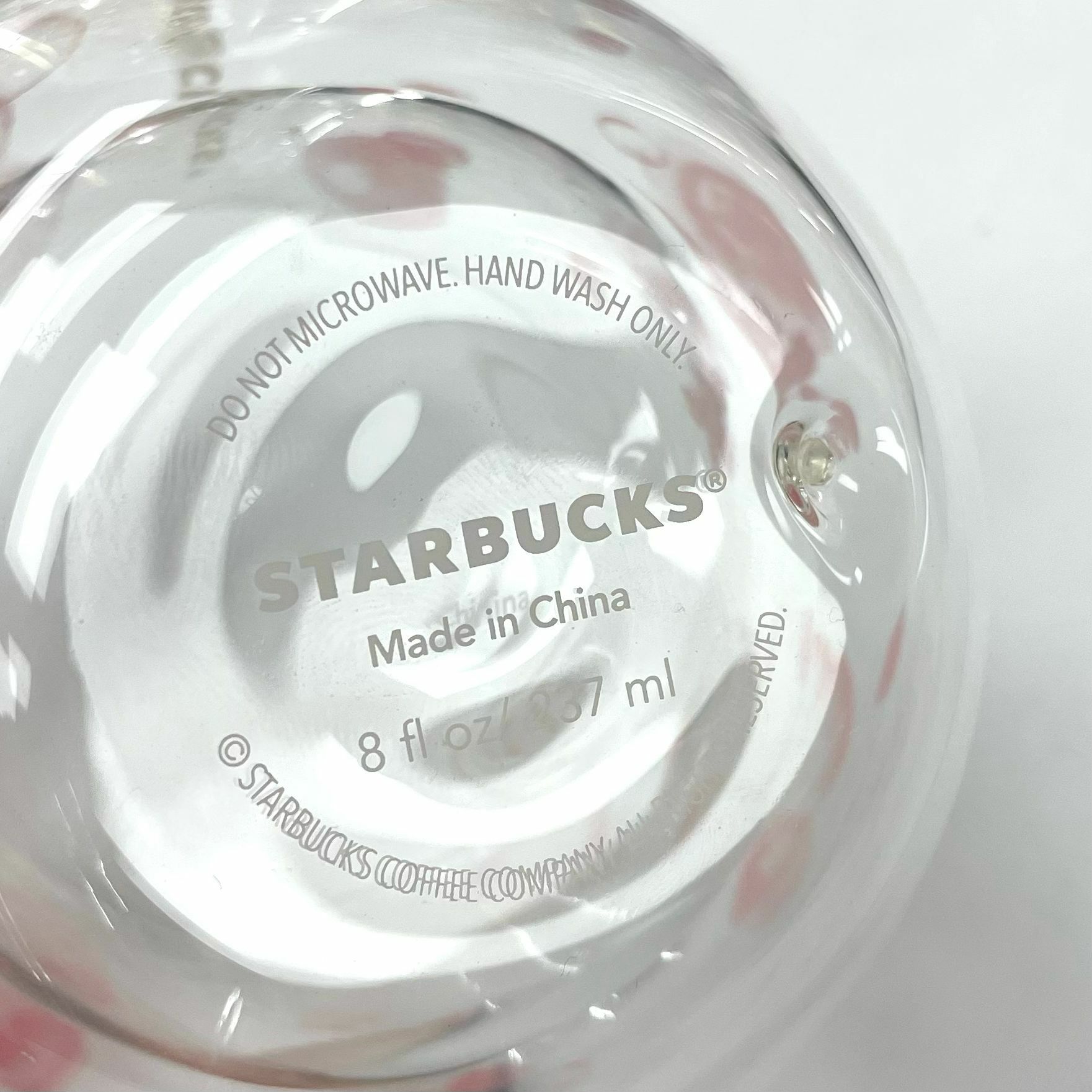 Starbucks SAKURA 2019 Double Wall Glass Clear Drop 237 ml