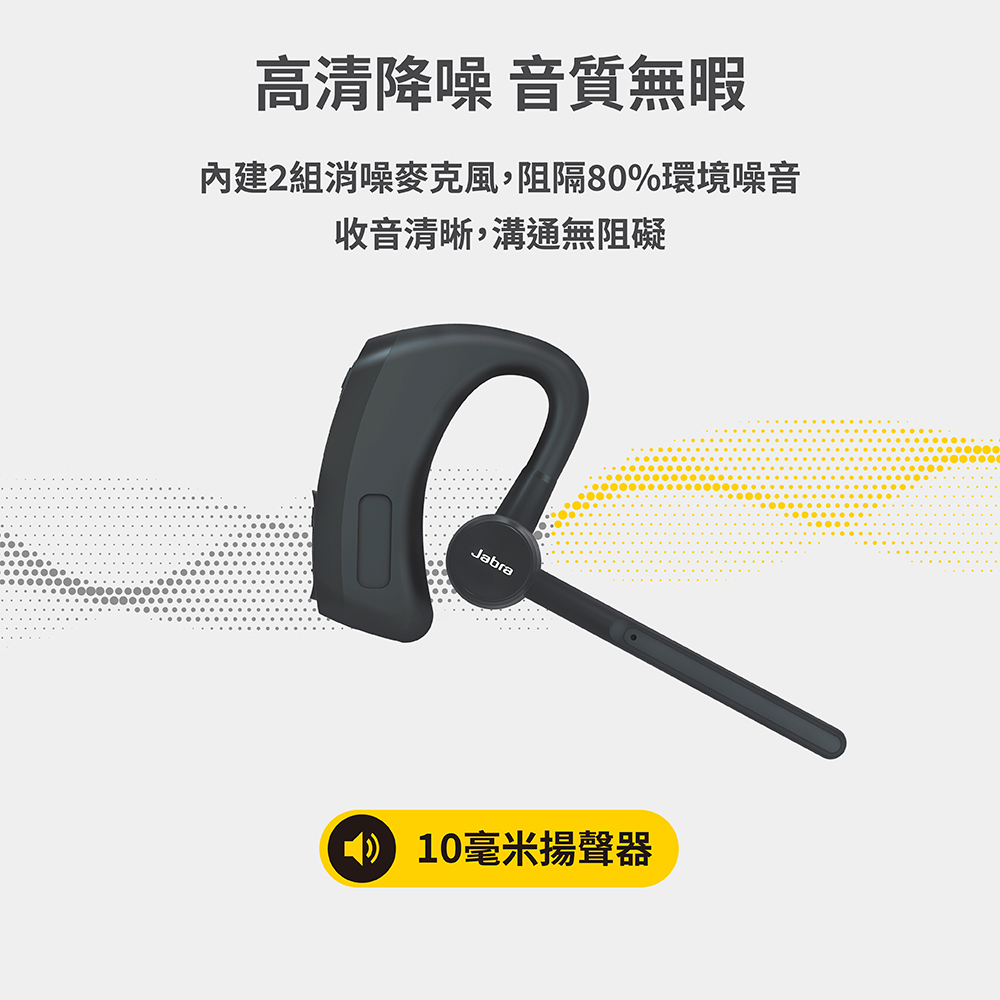 【jabra】perform 45 高效協作立體聲單耳藍牙耳機 支援push To Talk