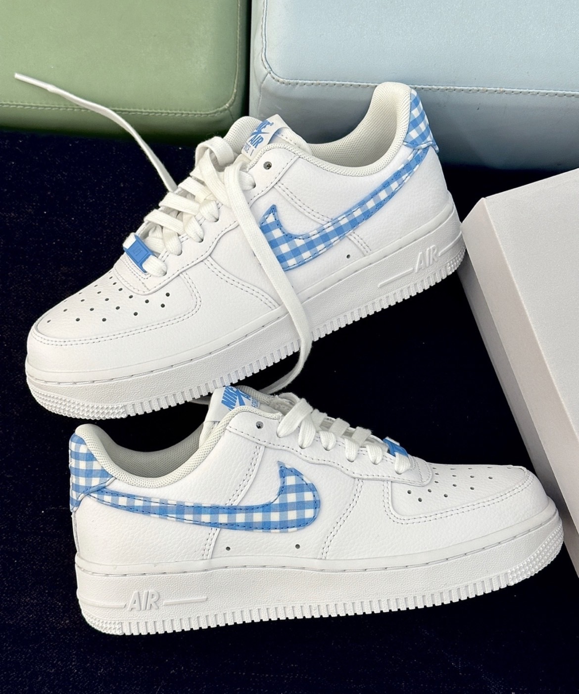 NIKE AIR FORCE 1 "BLUE GINGHAM" 格紋藍