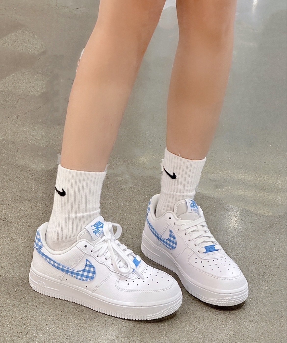 NIKE AIR FORCE 1 "BLUE GINGHAM" 格紋藍