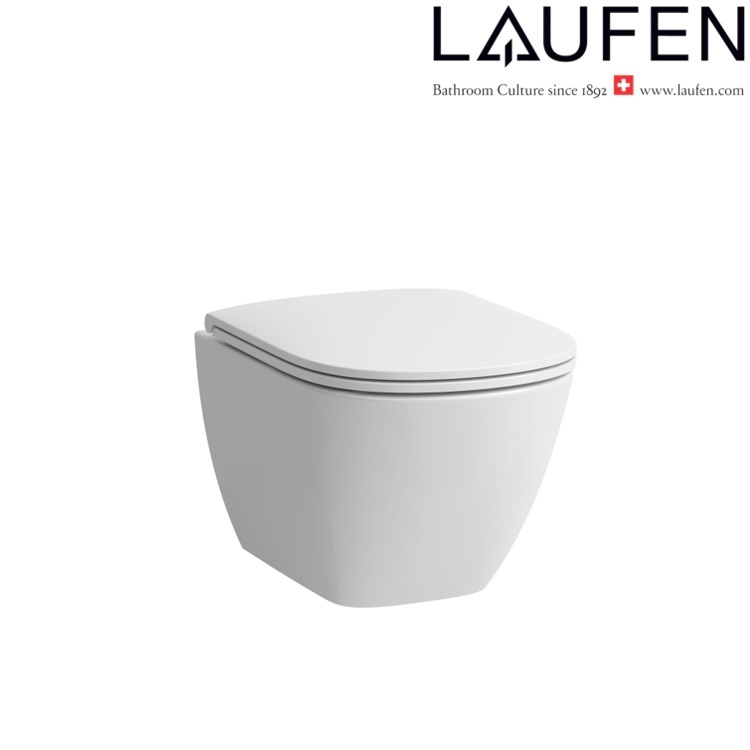 Laufen "Lua" 8.2008.0.000.000.1 + 8.9108.3.000.000.1 Rimless Wallhung Toilet w/ Soft Closing Cover