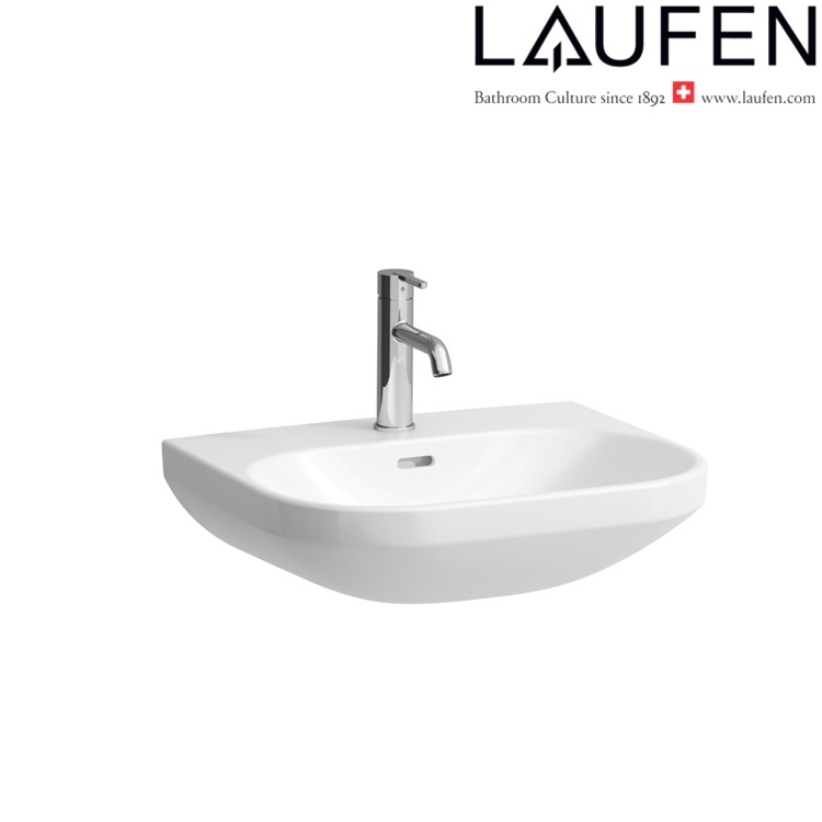Laufen "Lua" 8.1108.1.000.104.1 + 8.9988.2.000.000.1 Wallhung washbasin, with 1 tap hole & overflow