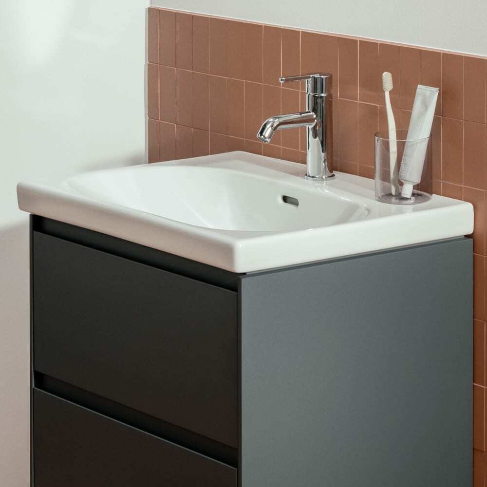 Laufen "Lua" 8.1008.1.000.104.1 + 8.9988.2.000.000.1 Wallhung washbasin, with 1 tap hole & overflow