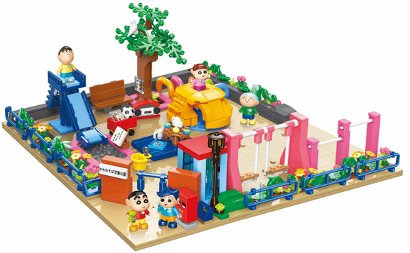 Qman Keeppley 蠟筆小新 公園造型積木