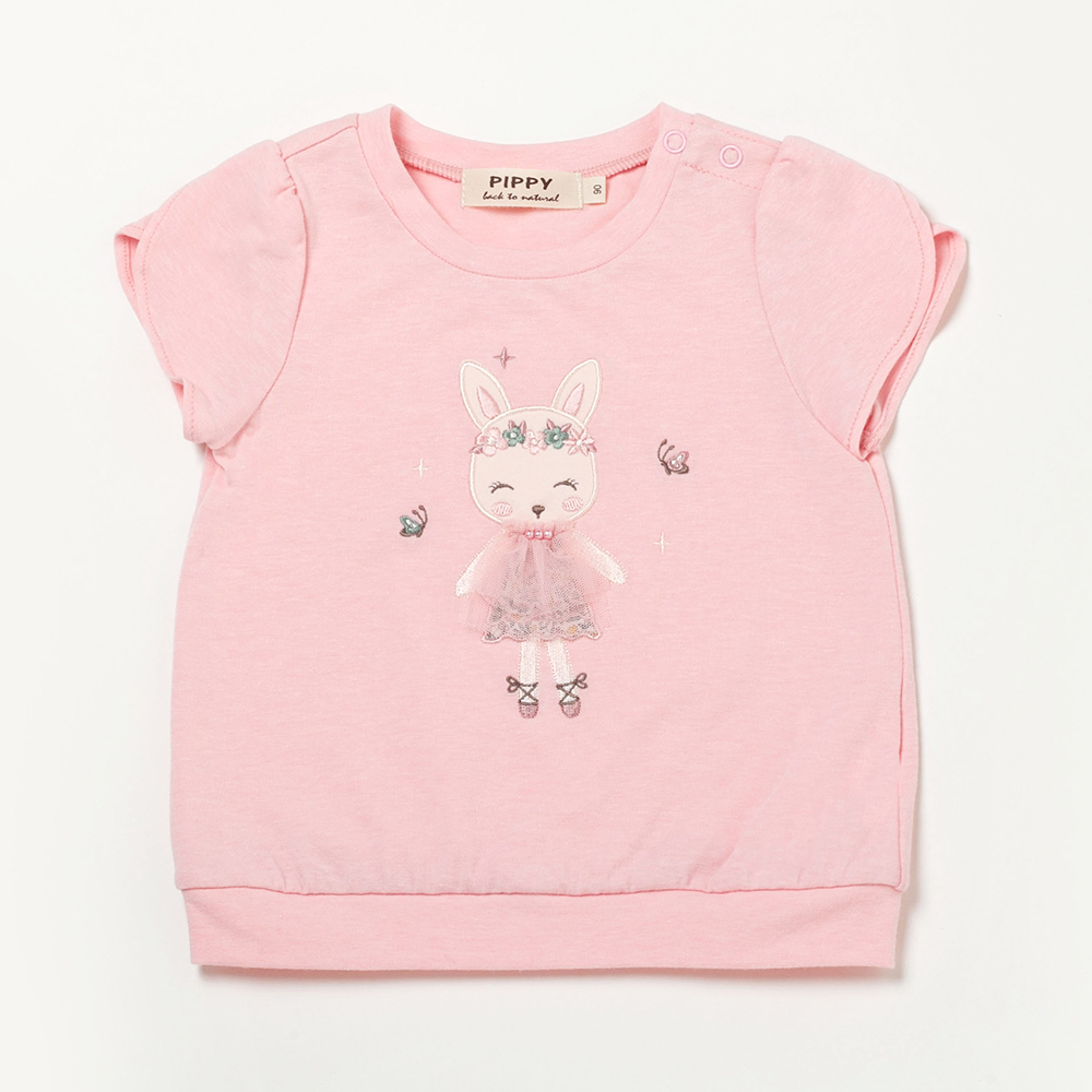 PIPPY可愛兔子公主棉質圓領上衣 粉