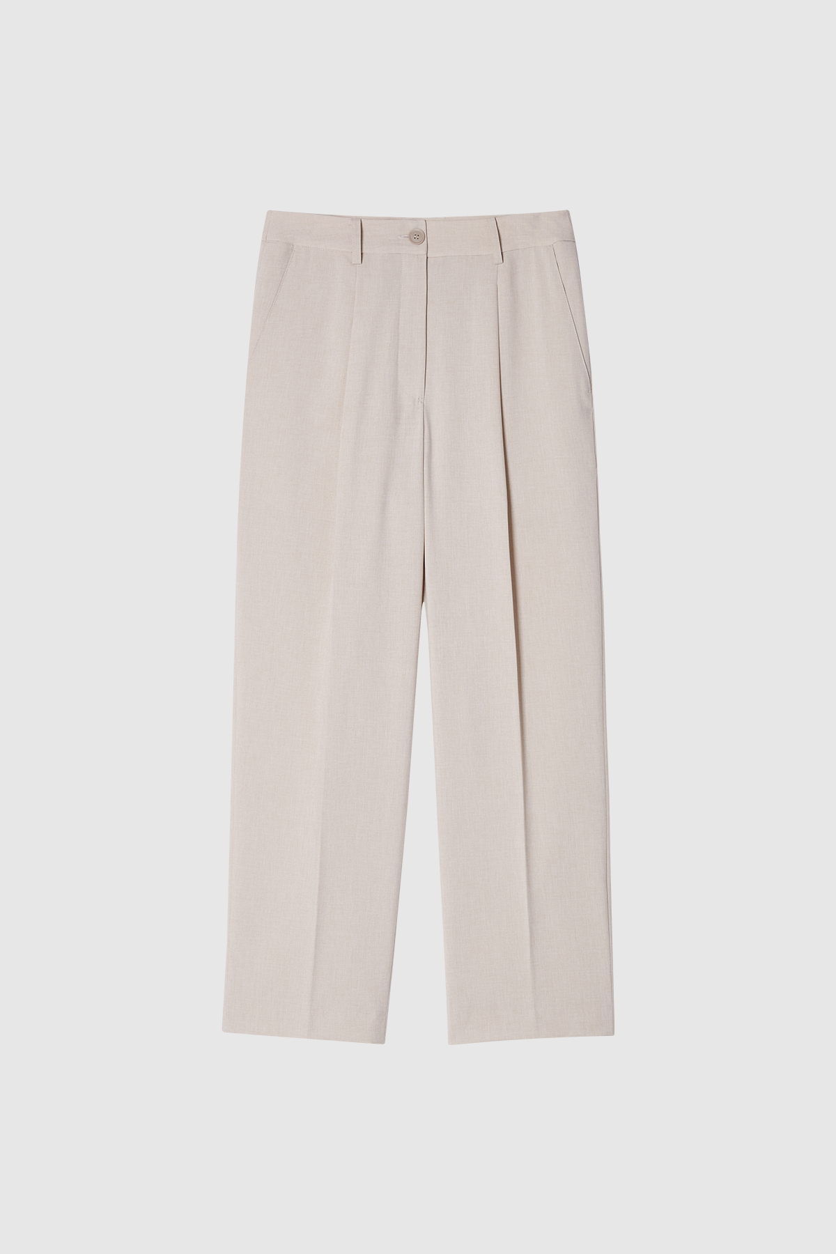 VOY 輕量打褶西裝褲 女（卡其）