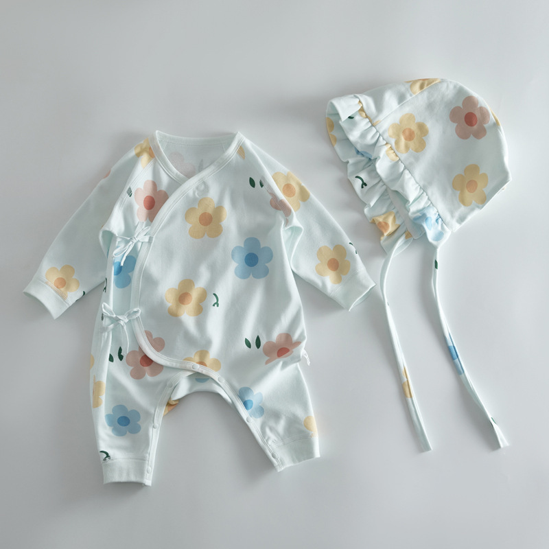 L41BL_SS22_C🩵🌸淺藍色花花s長袖綁帶夾衣連帽