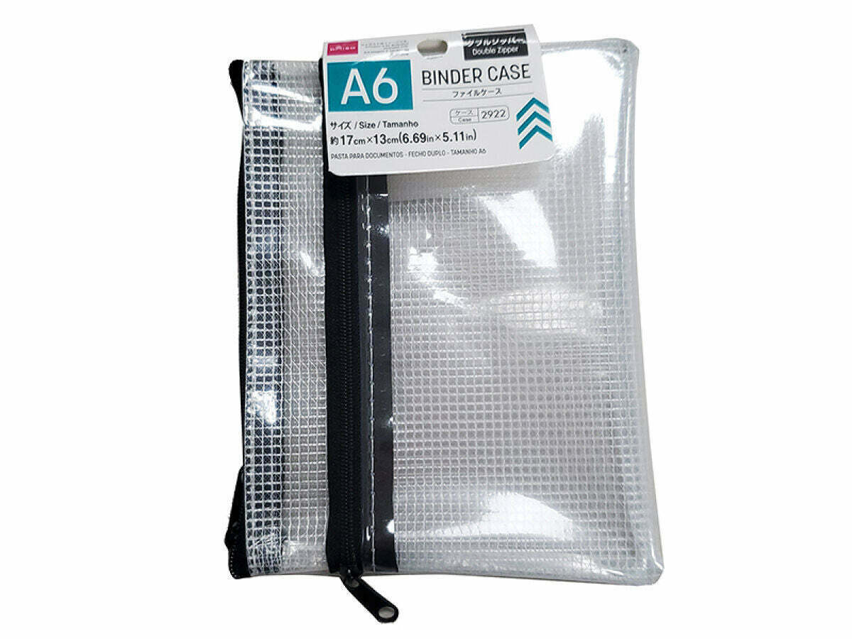 A6雙拉鏈文件收納袋/13x1x17cm