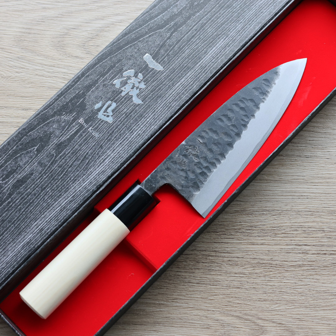 一徹 出刃 150mm 白紙鋼 黑打