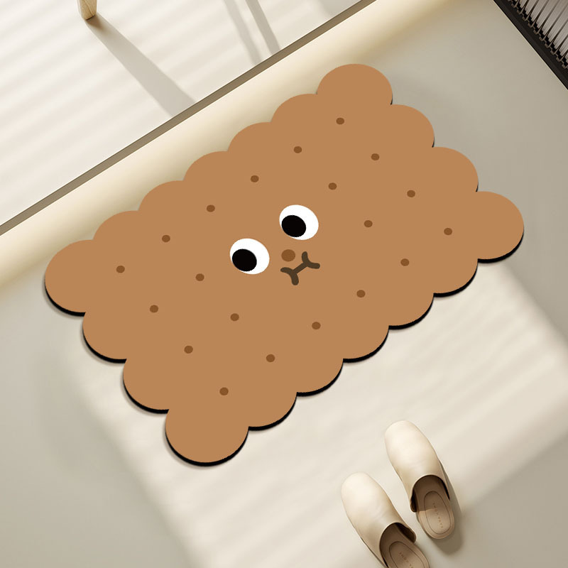 《2426》卡通大眼餅乾造型地墊((硅藻泥))