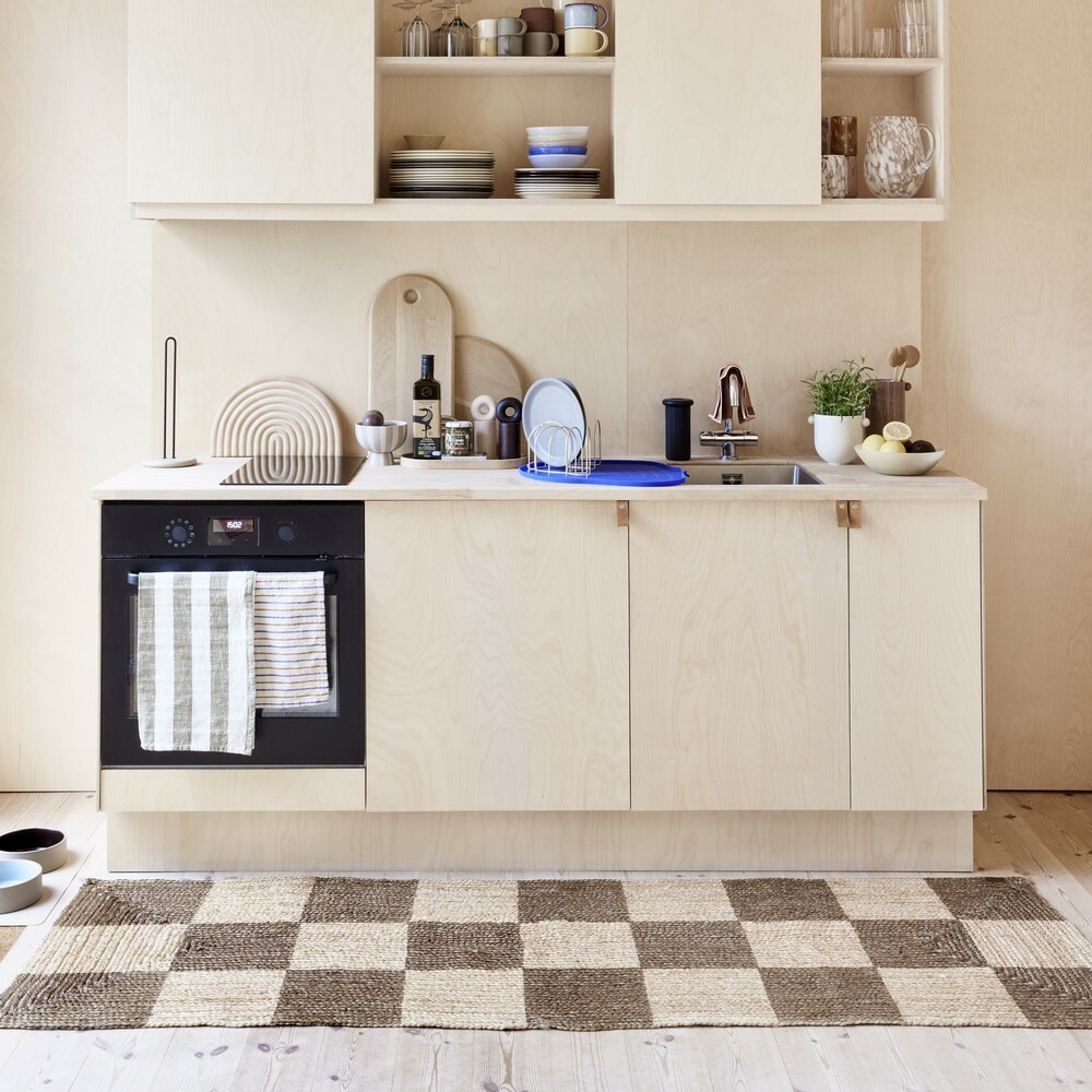 OYOY 黃麻編織地毯 / 棋盤格