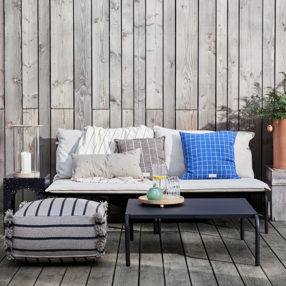 OYOY Kyoto 北歐格紋方型抱枕 / 寶藍