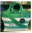 [S] KATE SPADE KB696 JETT BEACH TIME STRIPE SMALL TOTE,GREEN BEAN, 196021275159 (SKS644)