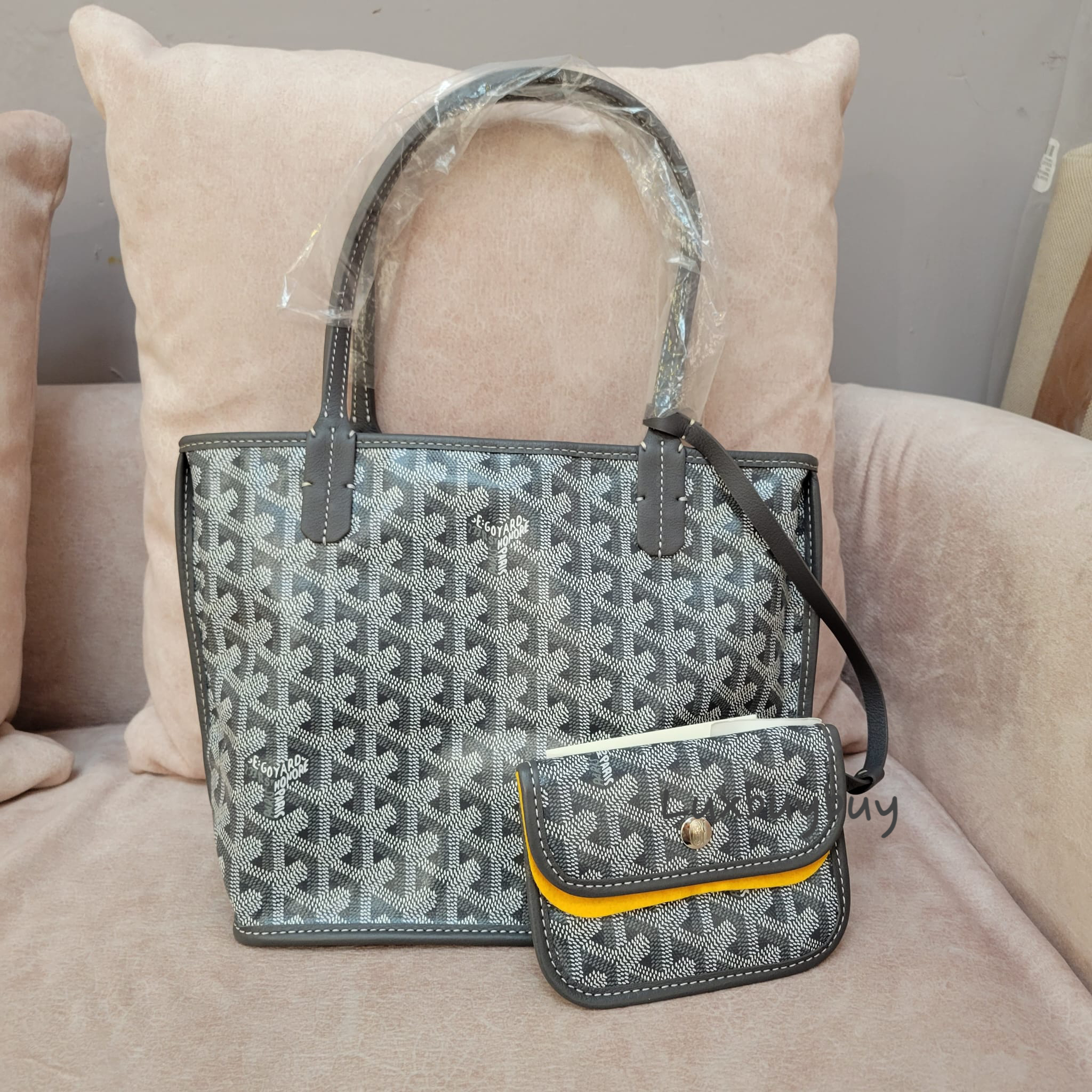 Goyard mini tote Anjou bag 灰