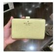 [S] KATE SPADE WLR00394 LEILA PEBBLED LEATHER MEDIUM COMPACT BIFOLD WALLET,YELLOW MOR, 196021273032 (SKS646)