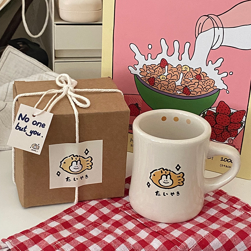 《2429》鯛魚燒小兔曲線馬克杯350ML