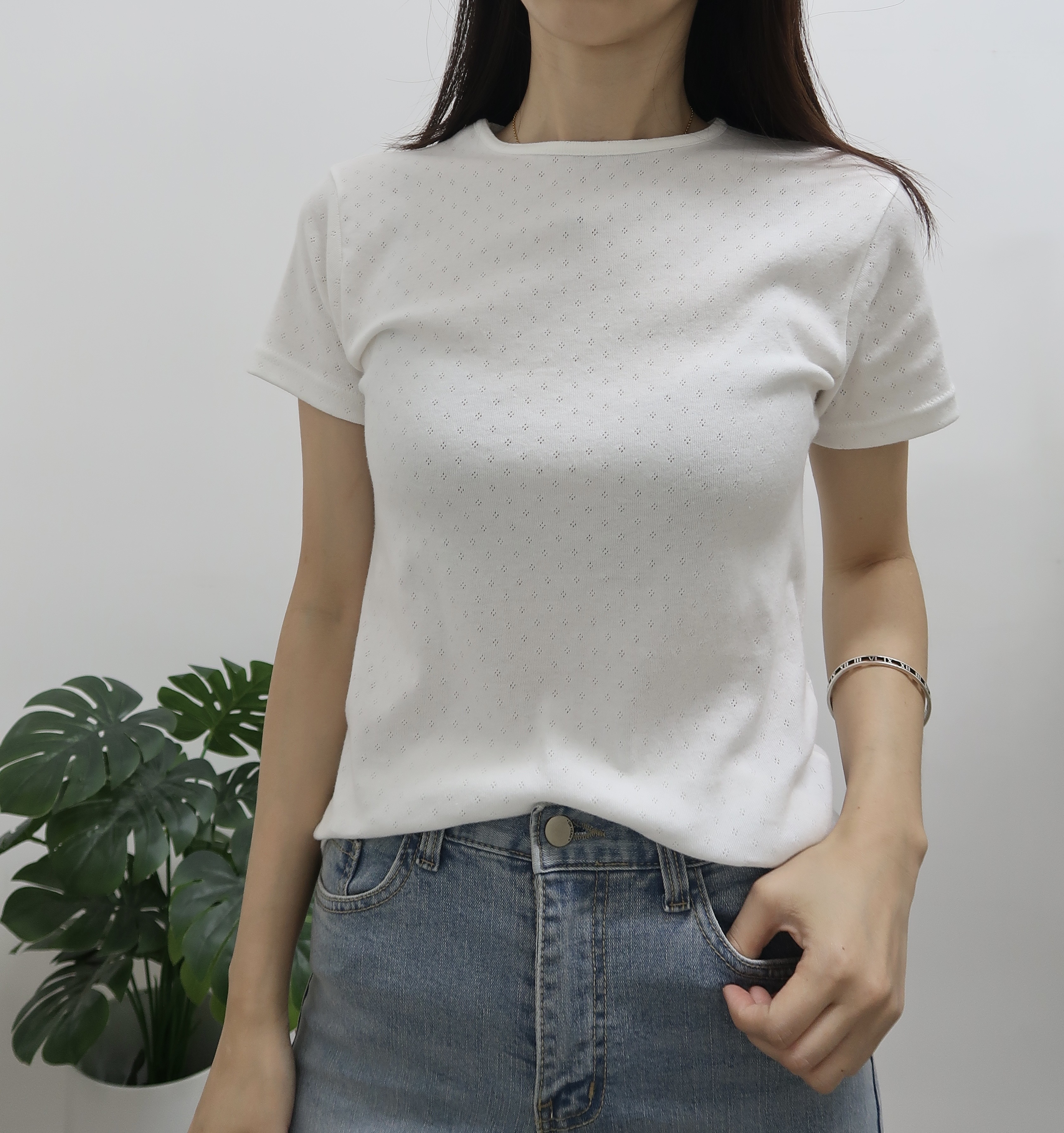 小通孔彈性簡約短袖