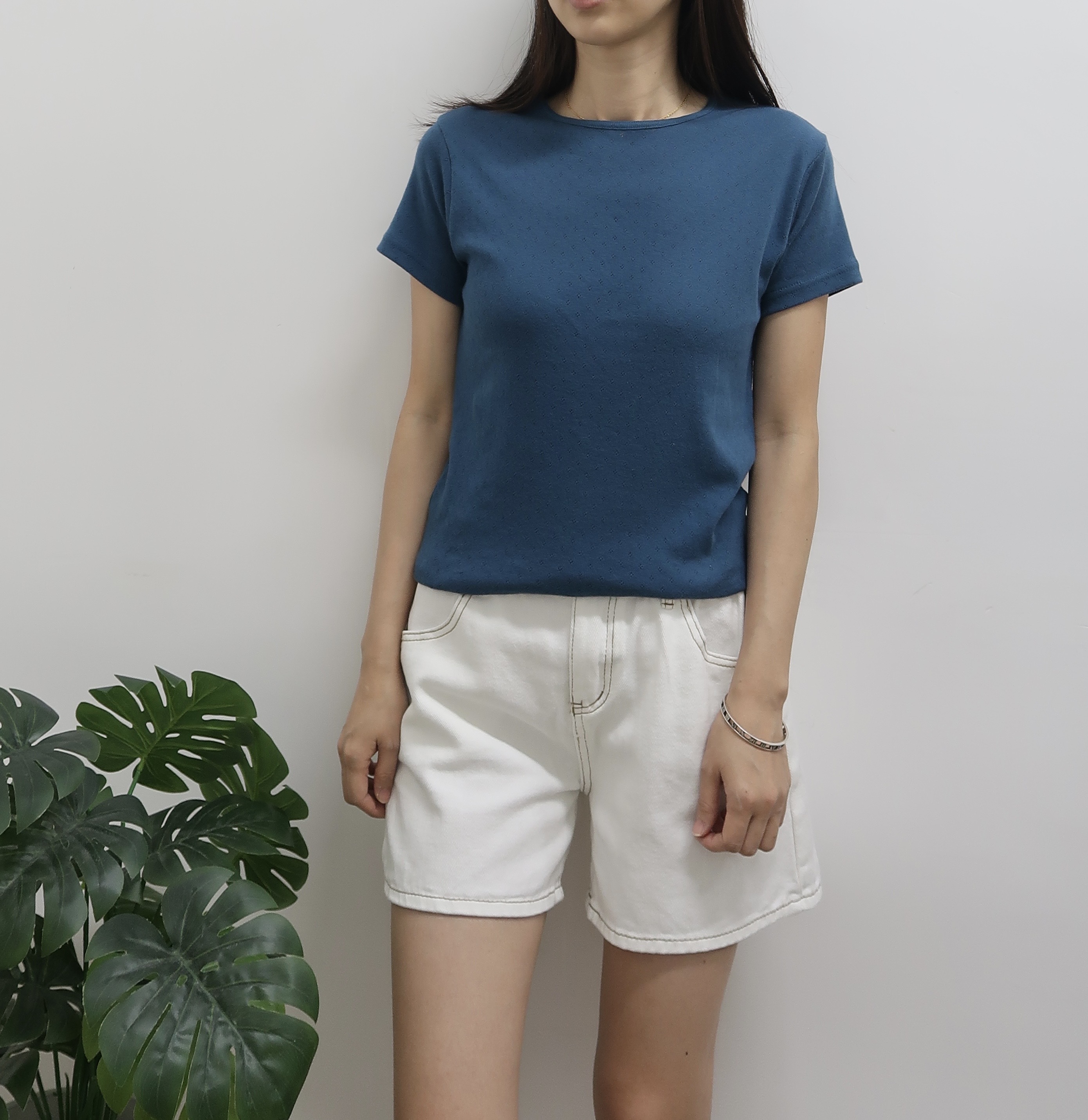 小通孔彈性簡約短袖