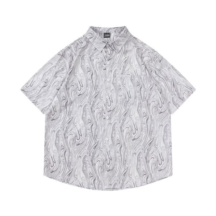 花襯衫 木紋 休閒襯衫