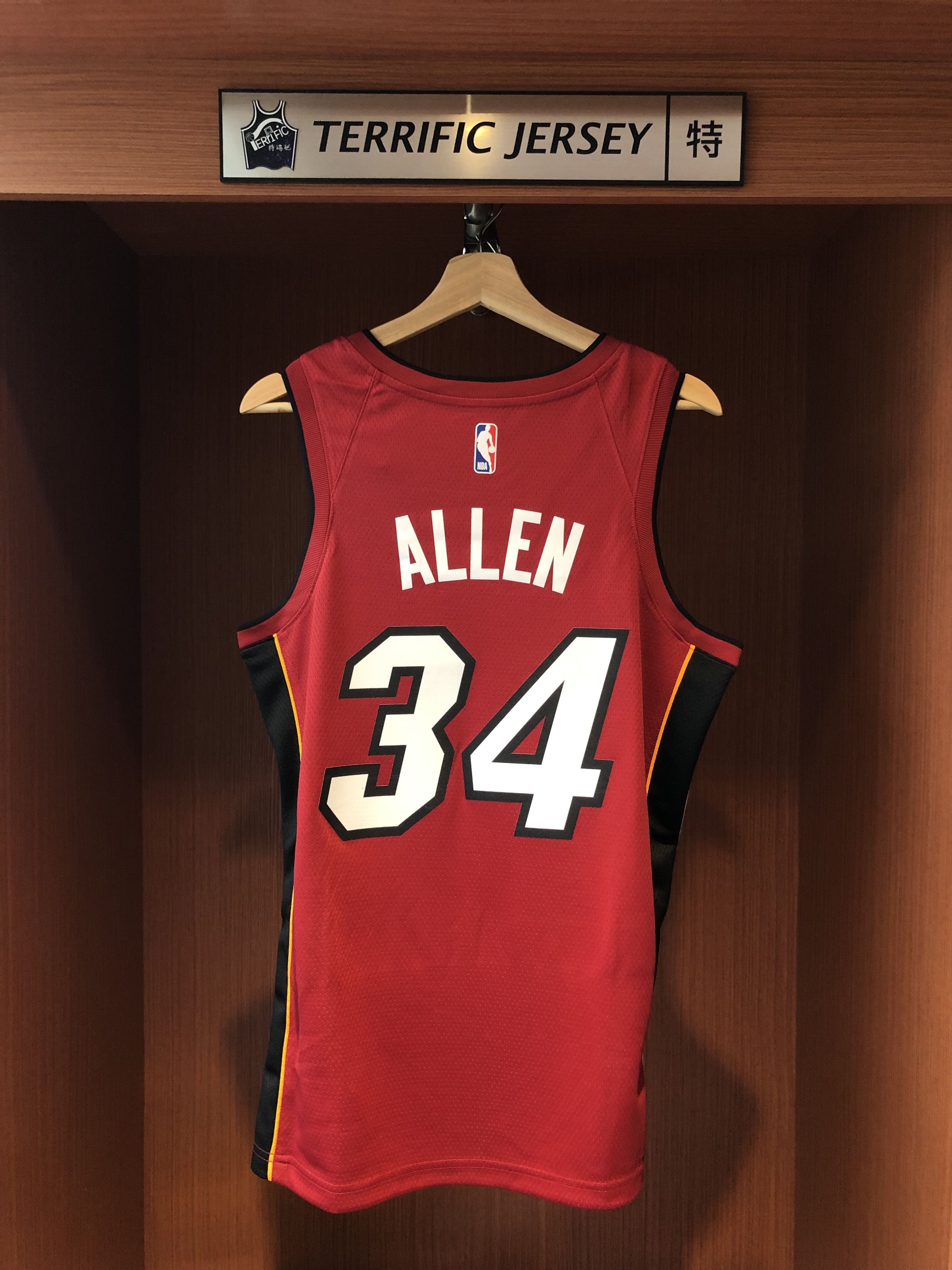 NBA球衣 Ray Allen 邁阿密熱火紅 Statement Jordan Swingman 球迷版 熱轉印 全新