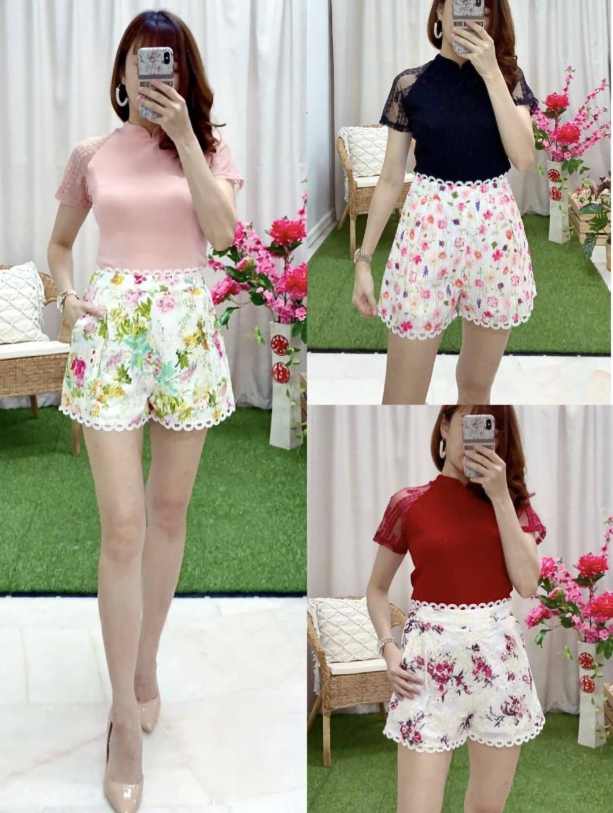 DS5530680 -  Cheongsam Collar Lace Cotton Top