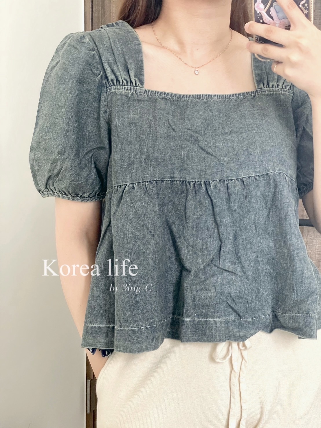 韓國連線-公主牛仔上衣