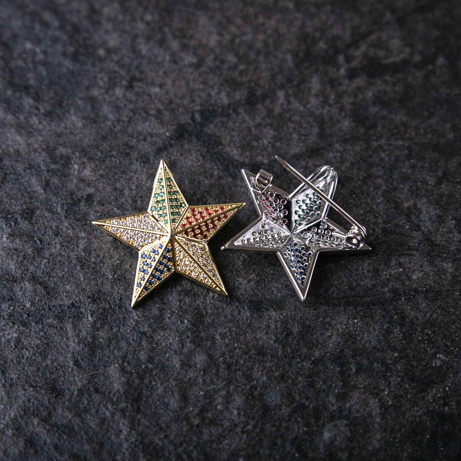 多色滿鑲星星墜飾/別針