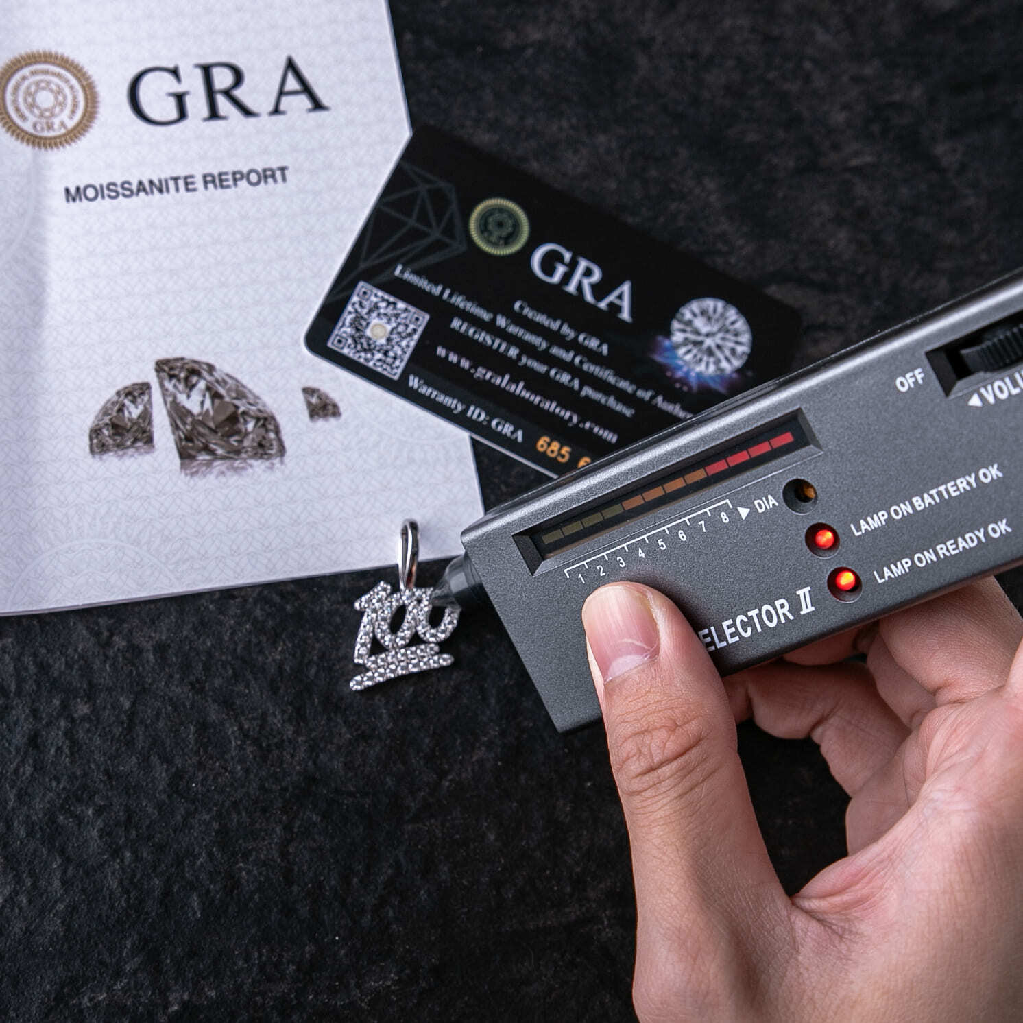 925純銀莫桑石100分墜飾