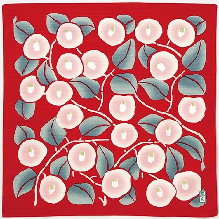 竹久夢二 樁(紅)  48mm茶巾 風呂敷｜日本浮世繪系列