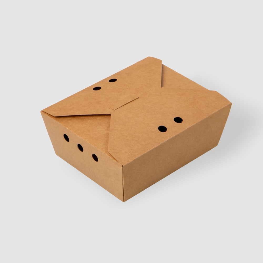 牛皮紙開洞方形餐盒 1400ml 8號