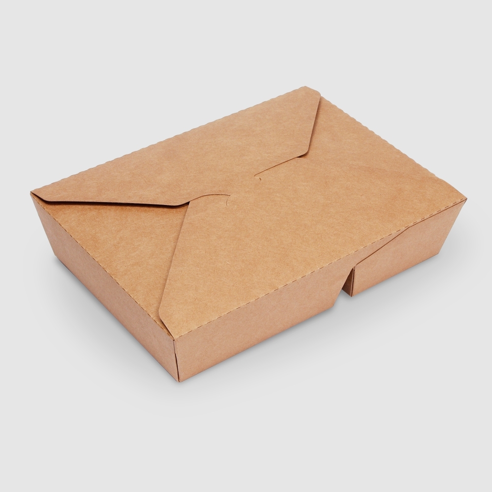 牛皮紙方形餐盒 二分格 1500ml 3號