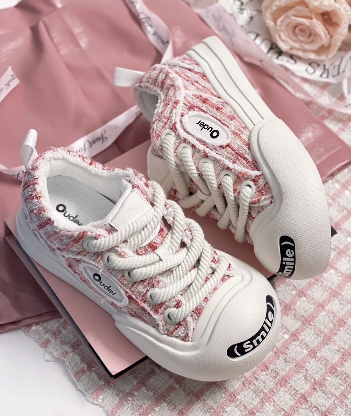 Ouder smiler 小香風拼接粉