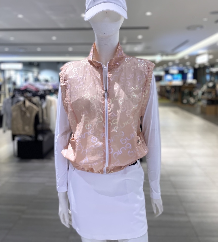 女【現貨】3折起/韓版PING 正品同步/奢華印花背心夾克/網美推薦高爾夫球衣/韓風合身版高球衣/#MW112382