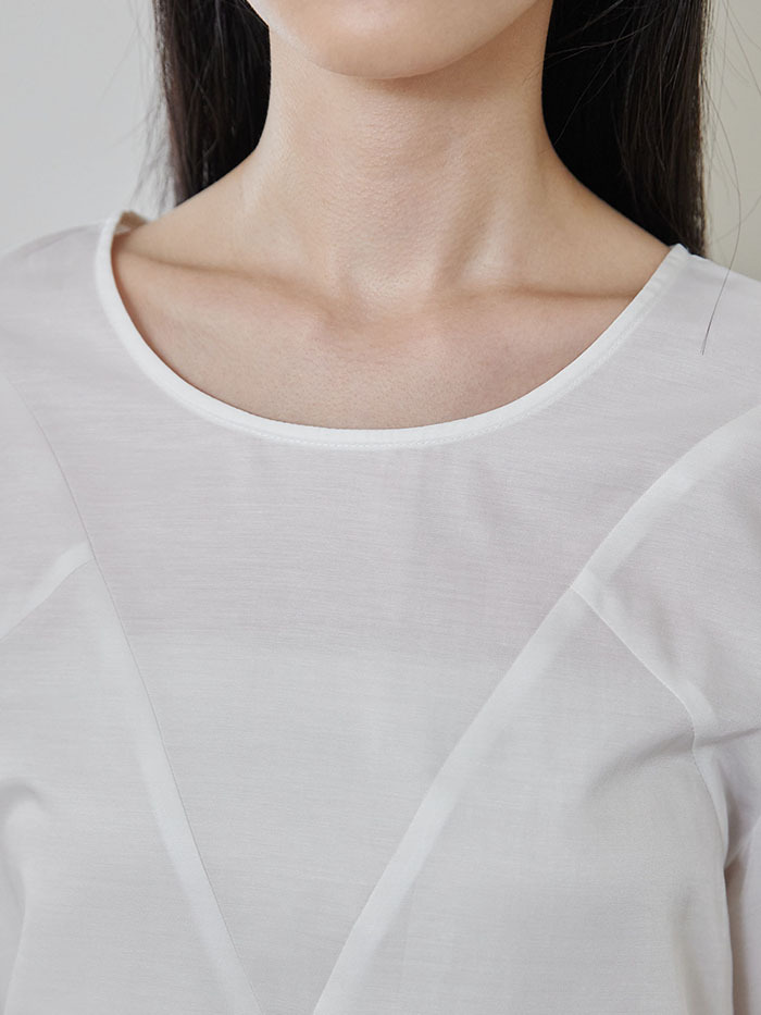 維特七分袖剪接上衣-季風