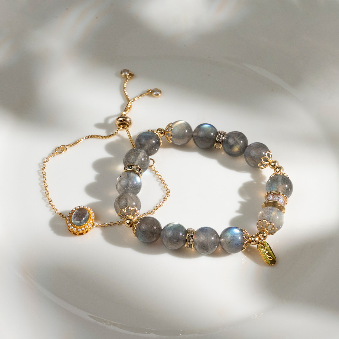 【牽心】月影-月光石雙鍊水晶手鍊/水晶手串