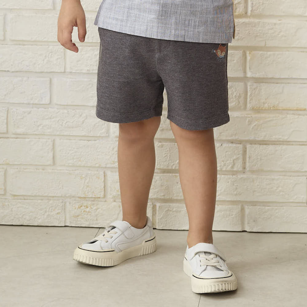 PIPPY可愛小狐狸鬆緊帶褲圍短褲 灰