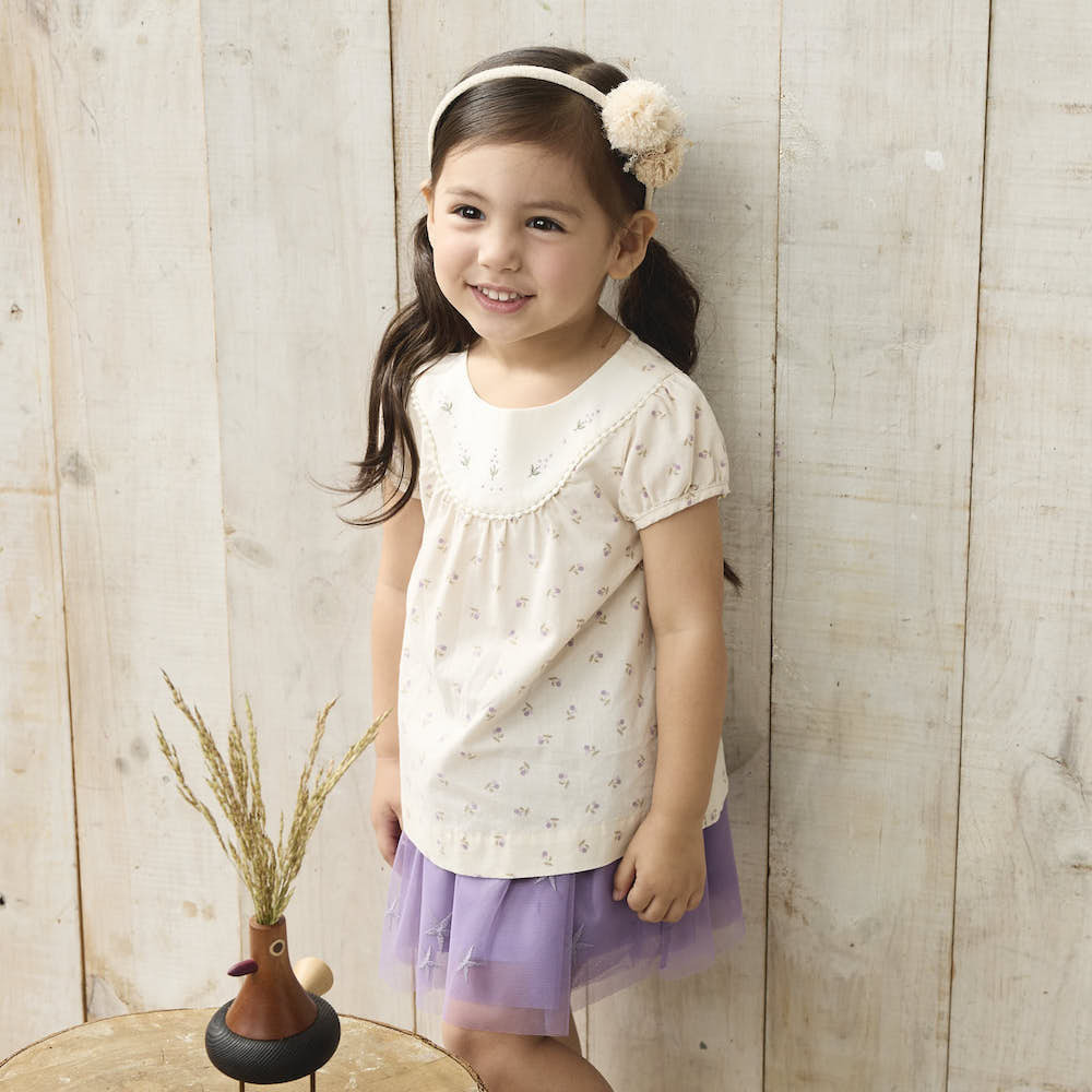 PIPPY優雅小花園領純棉上衣 米