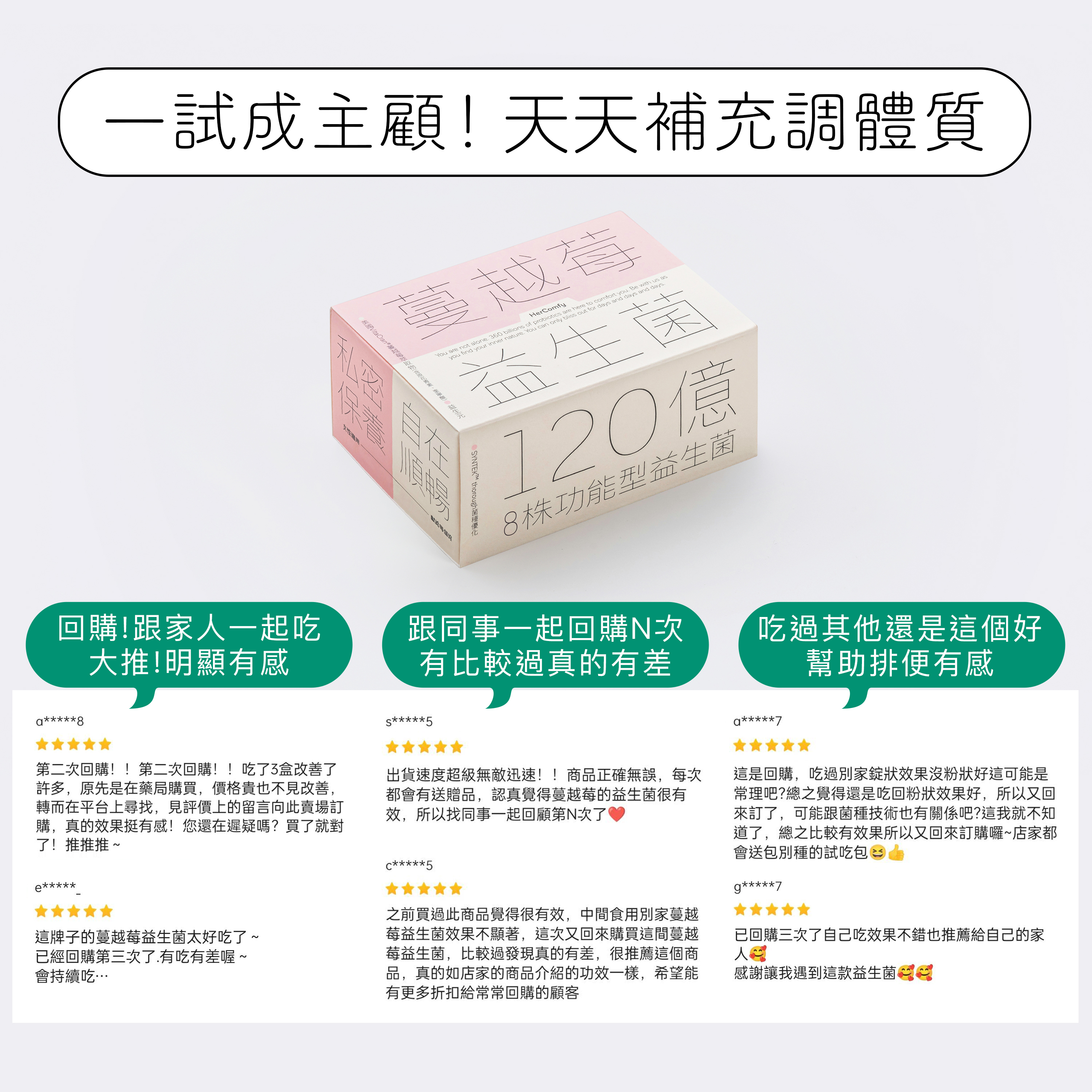 蔓越莓益生菌讓你一試成主顧,感謝大家持續熱情回購,最有效的女人益生菌。