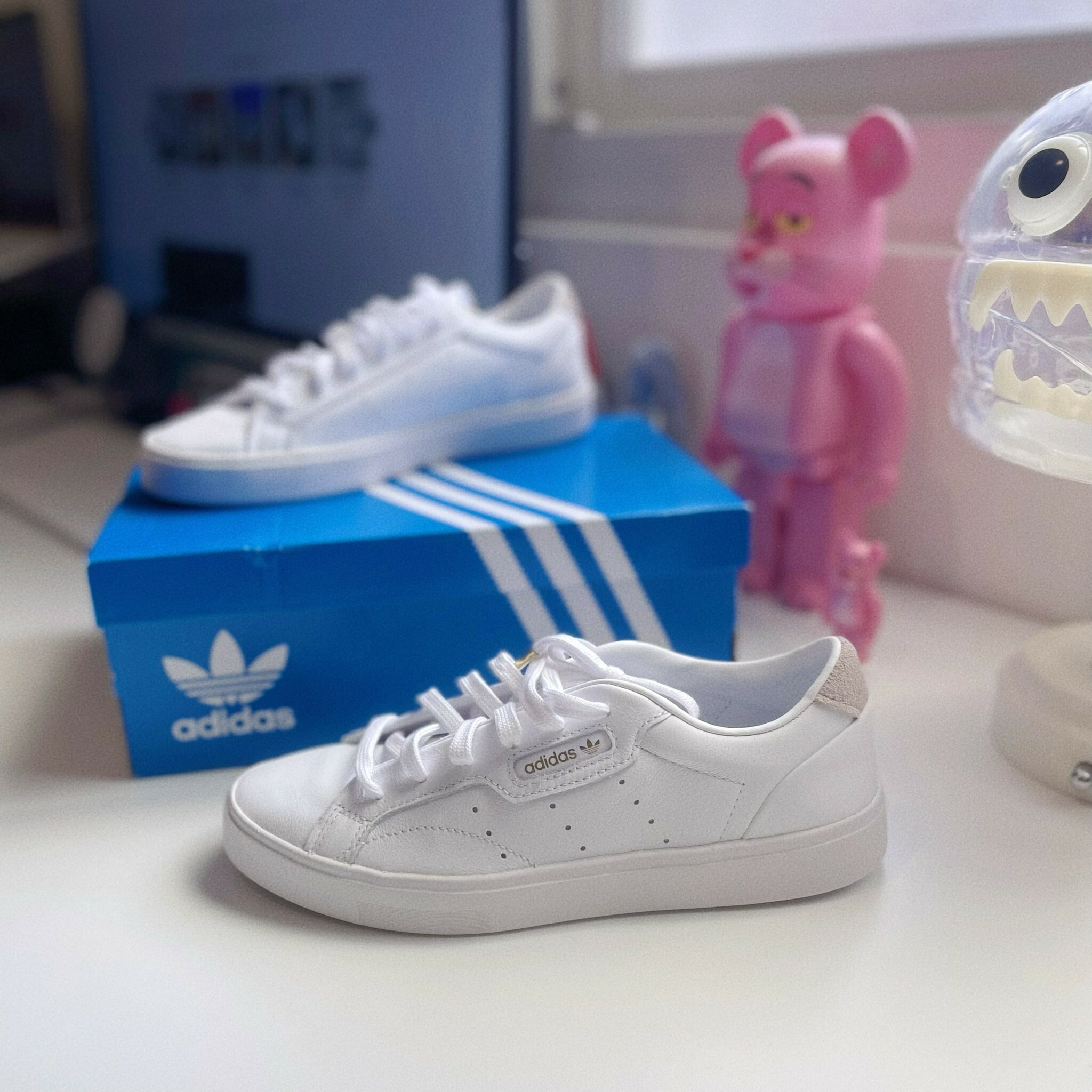 Adidas Originals Sleek 白色 奶油白 復古 休閒 白鞋 小白鞋 麂皮 DB3258