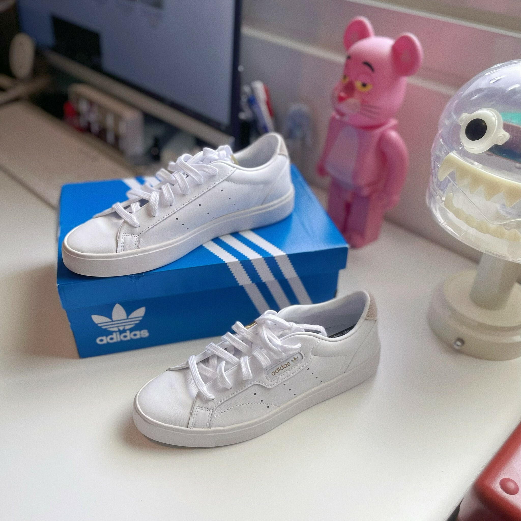 Adidas Originals Sleek 白色 奶油白 復古 休閒 白鞋 小白鞋 麂皮 DB3258