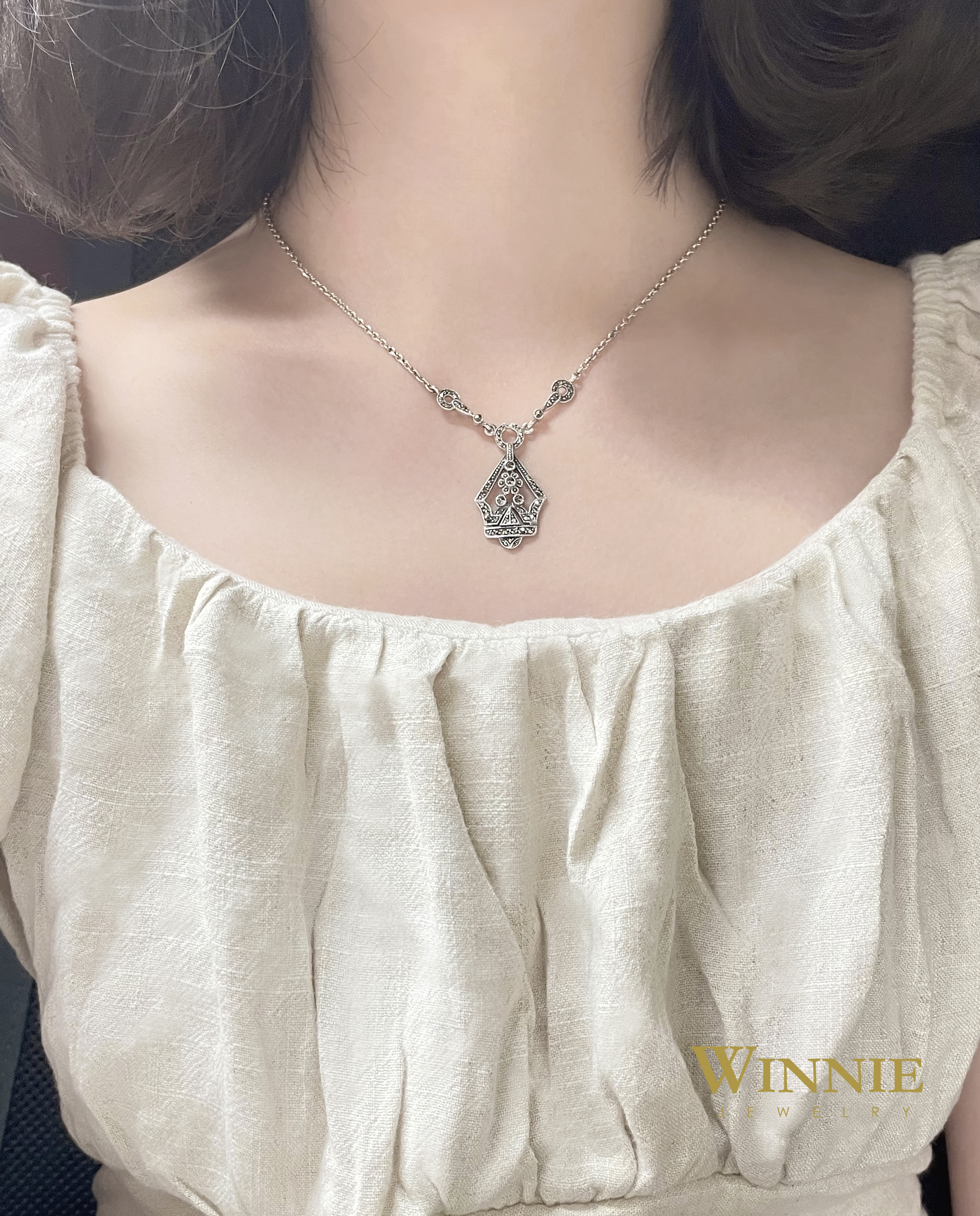 復古高空小屋項鍊