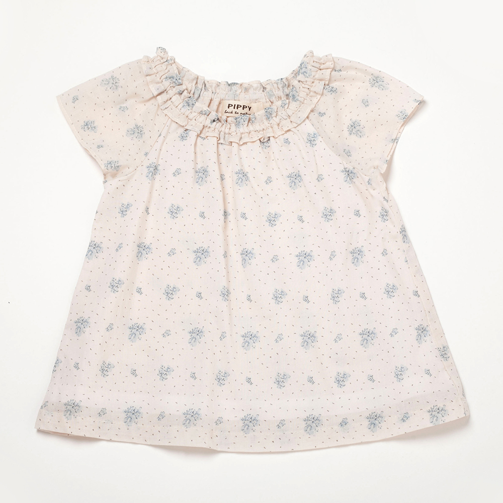 PIPPY純棉復古碎花棉質上衣 藍