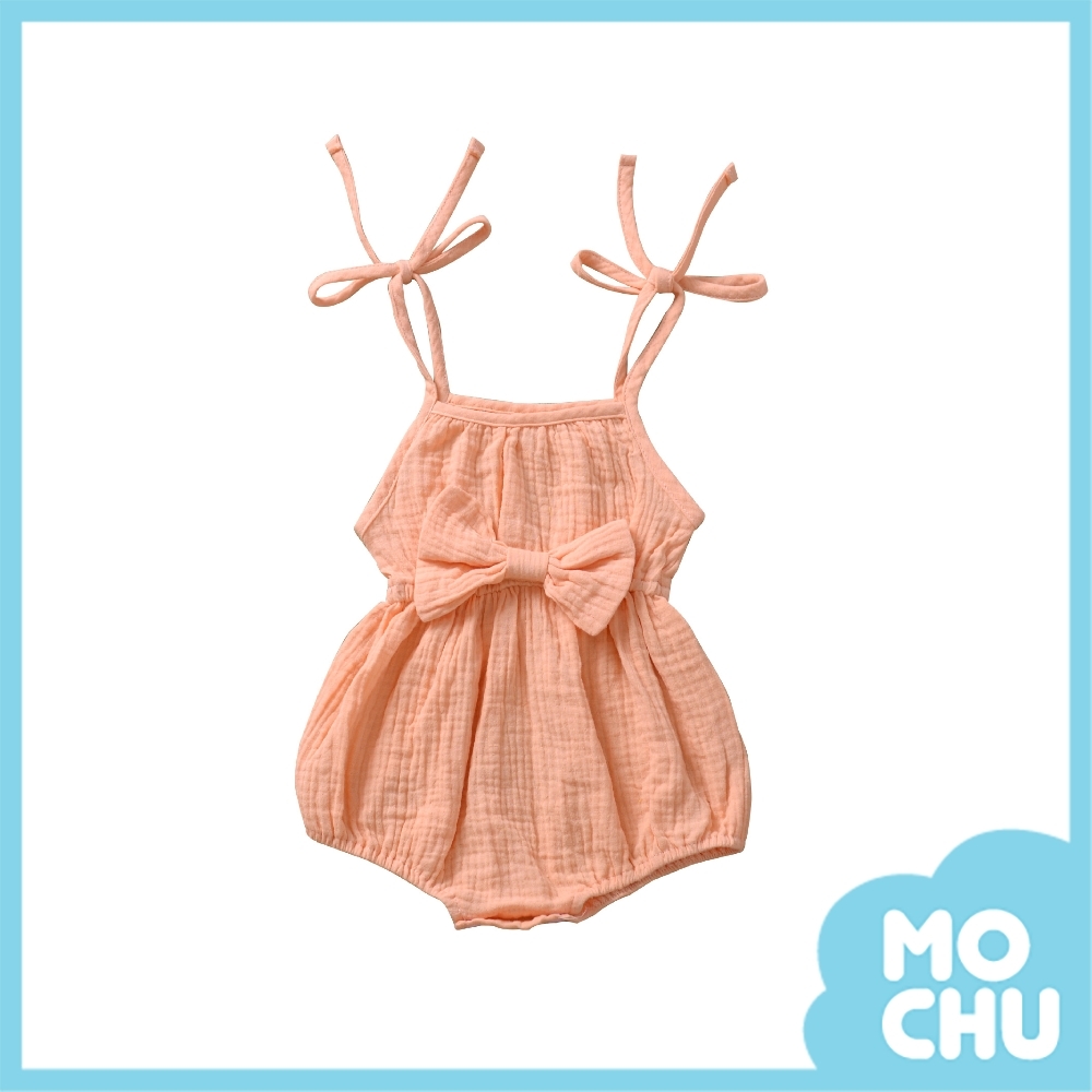 褶皺蝴蝶結吊帶三角包屁衣(三色)