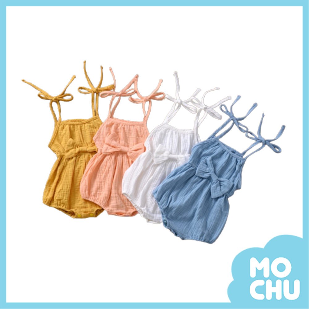 褶皺蝴蝶結吊帶三角包屁衣(三色)